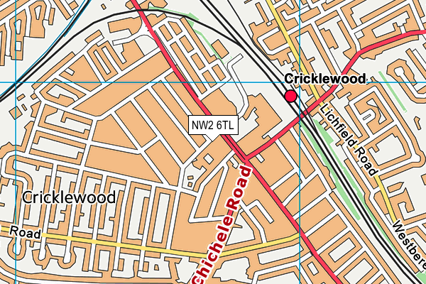 NW2 6TL map - OS VectorMap District (Ordnance Survey)