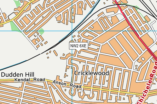 NW2 6XE map - OS VectorMap District (Ordnance Survey)