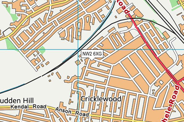NW2 6XG map - OS VectorMap District (Ordnance Survey)