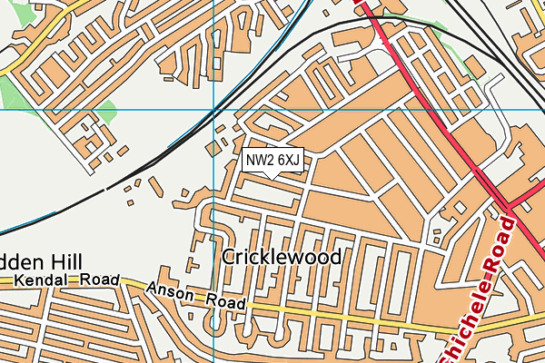 NW2 6XJ map - OS VectorMap District (Ordnance Survey)