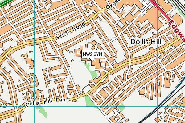 NW2 6YN map - OS VectorMap District (Ordnance Survey)