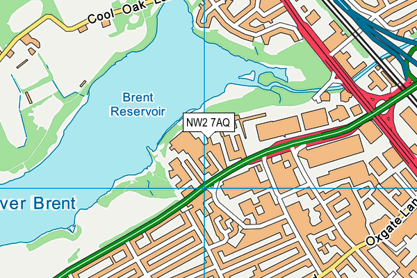 NW2 7AQ map - OS VectorMap District (Ordnance Survey)