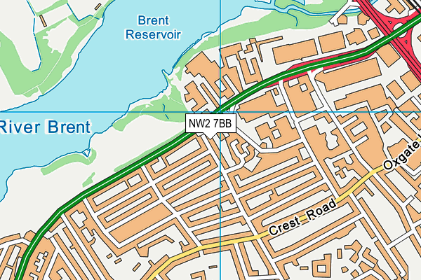 NW2 7BB map - OS VectorMap District (Ordnance Survey)