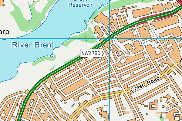 NW2 7BD map - OS VectorMap District (Ordnance Survey)