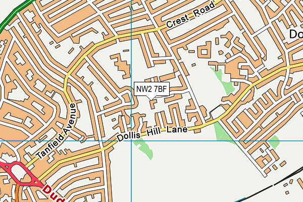 NW2 7BF map - OS VectorMap District (Ordnance Survey)