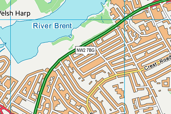 NW2 7BG map - OS VectorMap District (Ordnance Survey)