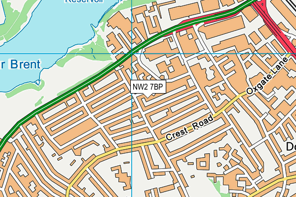 NW2 7BP map - OS VectorMap District (Ordnance Survey)