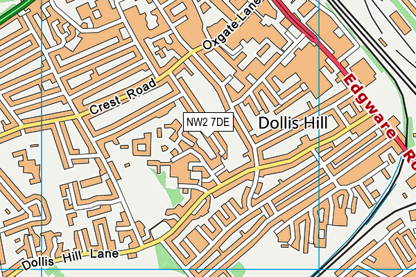 NW2 7DE map - OS VectorMap District (Ordnance Survey)