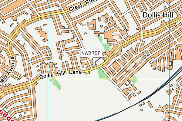 NW2 7DF map - OS VectorMap District (Ordnance Survey)