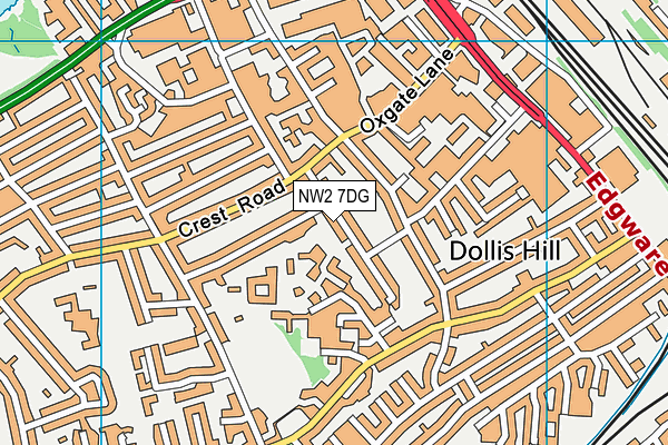 NW2 7DG map - OS VectorMap District (Ordnance Survey)