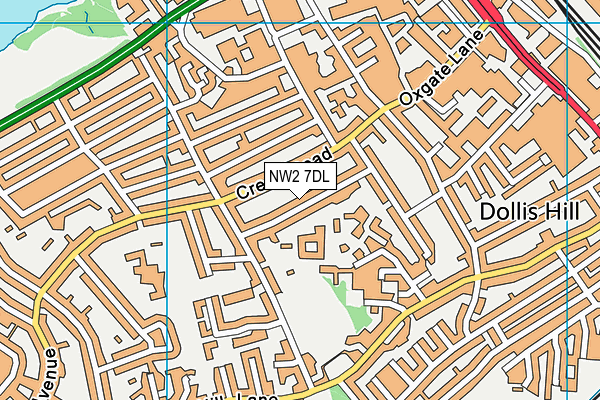 NW2 7DL map - OS VectorMap District (Ordnance Survey)