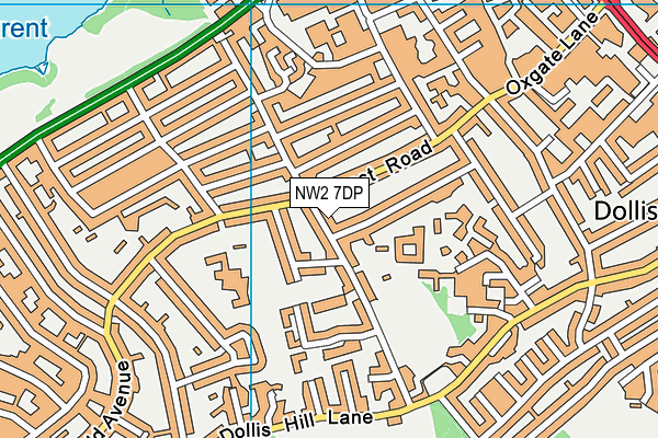 NW2 7DP map - OS VectorMap District (Ordnance Survey)