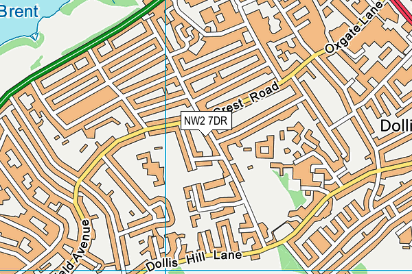 NW2 7DR map - OS VectorMap District (Ordnance Survey)
