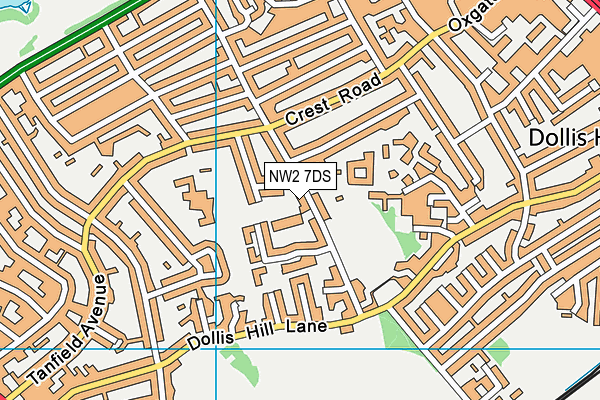 NW2 7DS map - OS VectorMap District (Ordnance Survey)