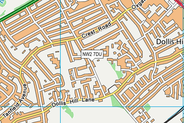 NW2 7DU map - OS VectorMap District (Ordnance Survey)