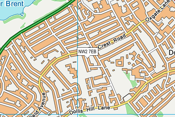 NW2 7EB map - OS VectorMap District (Ordnance Survey)