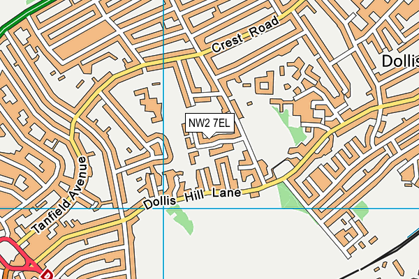NW2 7EL map - OS VectorMap District (Ordnance Survey)