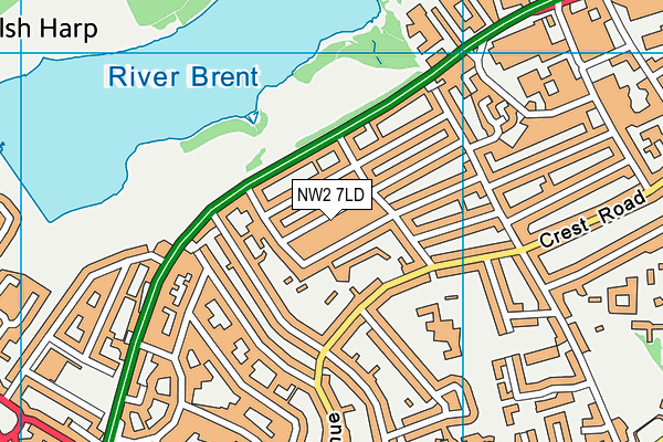 NW2 7LD map - OS VectorMap District (Ordnance Survey)