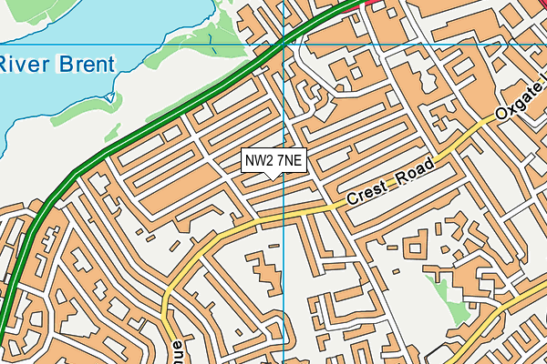 NW2 7NE map - OS VectorMap District (Ordnance Survey)
