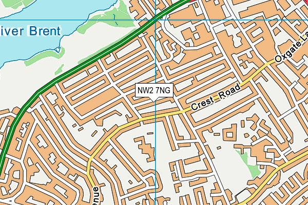 NW2 7NG map - OS VectorMap District (Ordnance Survey)