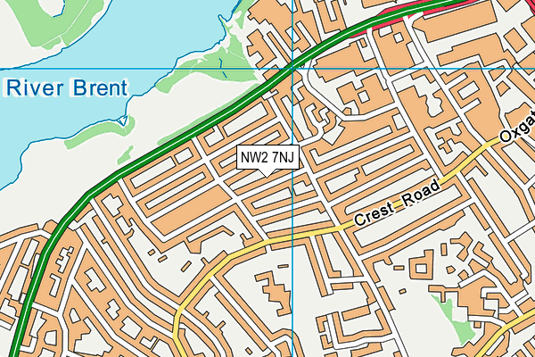 NW2 7NJ map - OS VectorMap District (Ordnance Survey)