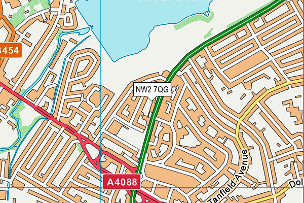 NW2 7QG map - OS VectorMap District (Ordnance Survey)