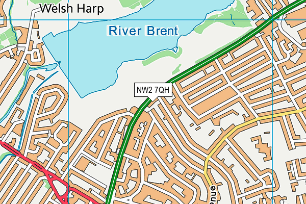 NW2 7QH map - OS VectorMap District (Ordnance Survey)