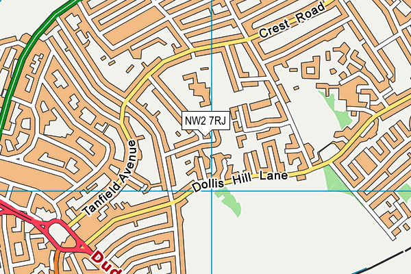 NW2 7RJ map - OS VectorMap District (Ordnance Survey)