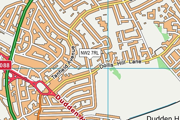 NW2 7RL map - OS VectorMap District (Ordnance Survey)