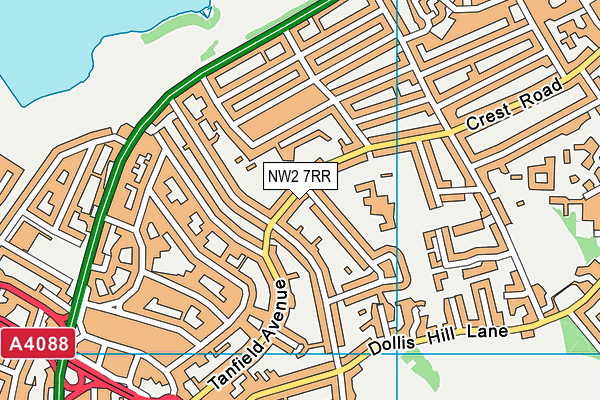 NW2 7RR map - OS VectorMap District (Ordnance Survey)