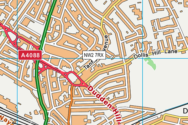 NW2 7RX map - OS VectorMap District (Ordnance Survey)