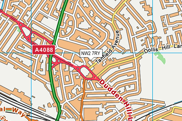 NW2 7RY map - OS VectorMap District (Ordnance Survey)