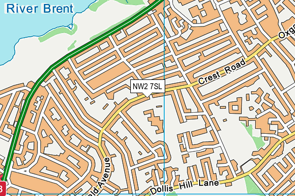 NW2 7SL map - OS VectorMap District (Ordnance Survey)