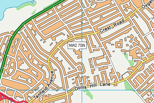 NW2 7SN map - OS VectorMap District (Ordnance Survey)