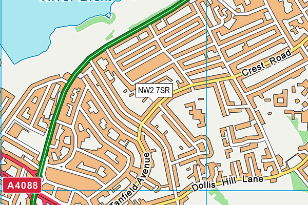 NW2 7SR map - OS VectorMap District (Ordnance Survey)