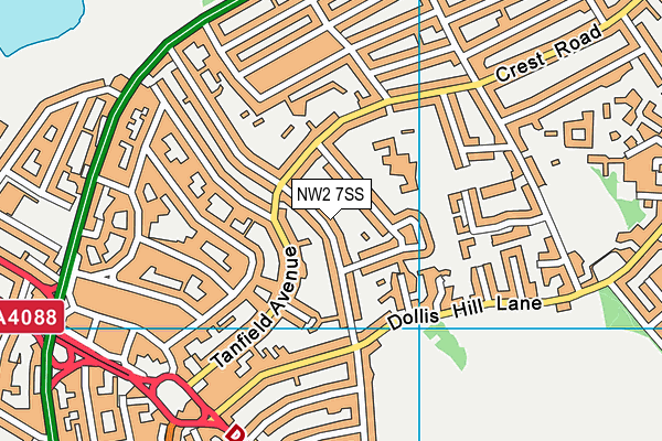 NW2 7SS map - OS VectorMap District (Ordnance Survey)