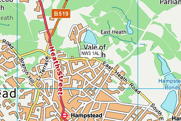 NW3 1AL map - OS VectorMap District (Ordnance Survey)