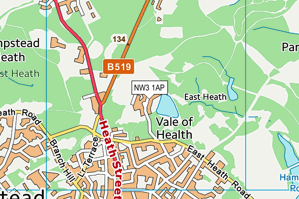 NW3 1AP map - OS VectorMap District (Ordnance Survey)