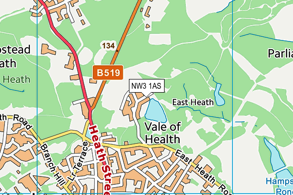 NW3 1AS map - OS VectorMap District (Ordnance Survey)