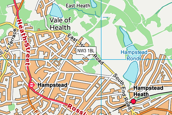 NW3 1BL map - OS VectorMap District (Ordnance Survey)