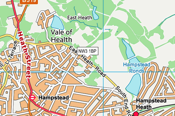 NW3 1BP map - OS VectorMap District (Ordnance Survey)