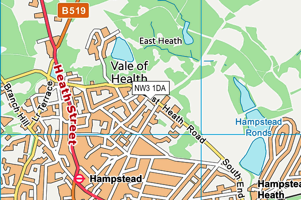 NW3 1DA map - OS VectorMap District (Ordnance Survey)