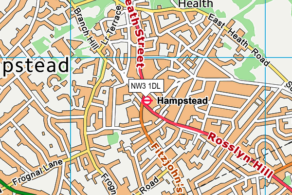 NW3 1DL map - OS VectorMap District (Ordnance Survey)