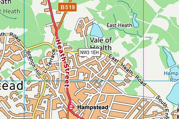 Map of 1 HEATHFIELD GARDENS (FREEHOLD) LIMITED at district scale