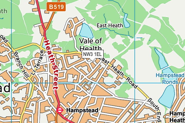 NW3 1EL map - OS VectorMap District (Ordnance Survey)