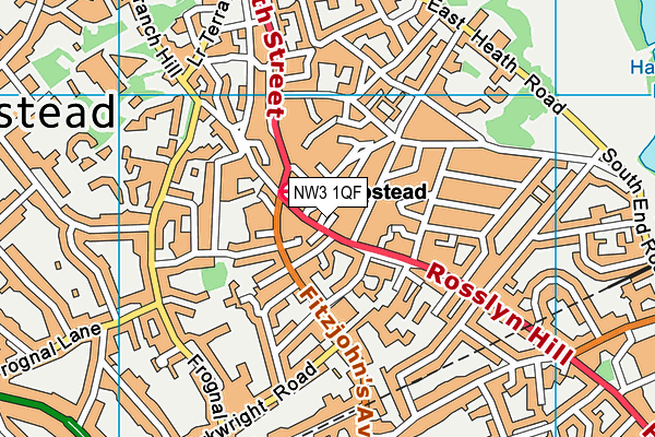 NW3 1QF map - OS VectorMap District (Ordnance Survey)