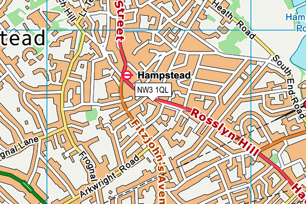 NW3 1QL map - OS VectorMap District (Ordnance Survey)