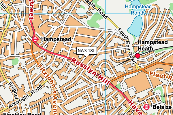 NW3 1SL map - OS VectorMap District (Ordnance Survey)