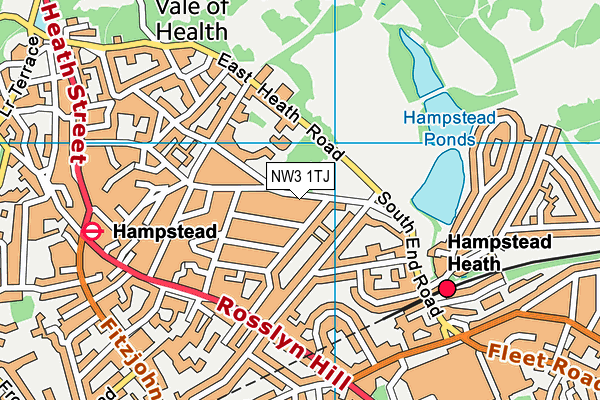 NW3 1TJ map - OS VectorMap District (Ordnance Survey)