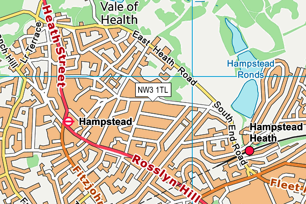 NW3 1TL map - OS VectorMap District (Ordnance Survey)